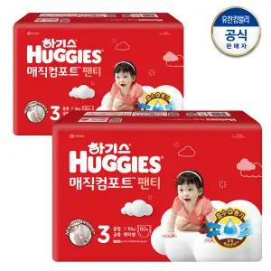 하기스 2024 매직컴포트 팬티형 3단계 공용 60매X2팩 +씨유3천(3/6 모바일발송) /빡세일