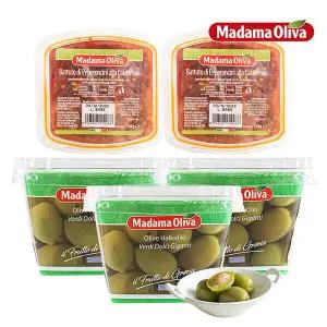 [보라티알] (냉장)마다마 그린 자이언트 할키디키 올리브 480gX3 + (냉장)다진 칼라브리즈 페퍼 150gX2
