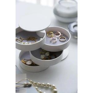 레이어 보석 보관 상자 360 회전 홀더 귀걸이에 주최자 고무 밴드 팔찌 작은 항목