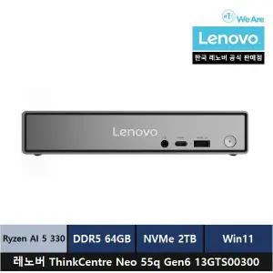 레노버 미니PC ThinkCentre neo 55q Gen6 13GTS00300 라이젠 AI 5 330/64gb/2tb/윈11프로 시리얼포트 -ps