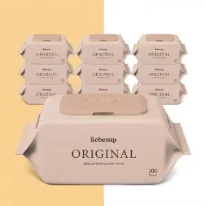베베숲 오리지널 캡형 플레인 아기물티슈 100매 10팩