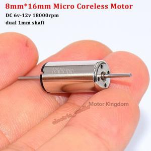 816 8mm * 16mm 마이크로 코어리스 듀얼 1mm 샤프트 축 DC 모터 DC 6V 9V 12V 18000rpm RC 레일 기차 자동