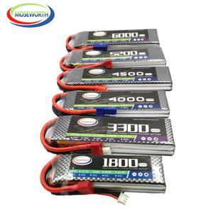 RC 드론 헬리콥터 항공기 비행기 자동차용 리포 배터리, 2S 3S 4S 6S 2200 4200 5200, 6000mAh 30C 40C 60C