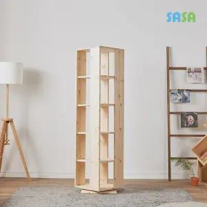 [SASA]사사가구 송송 원목 5단회전책장