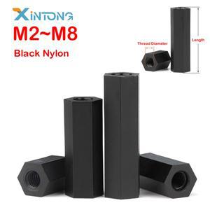 M2 M2.5 M3 M4 M5 M6 검정색 나일론 육각 스탠드 오프 나사 PC 컴퓨터 마더 보드 PCB 스페이서 나사 볼트