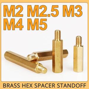 M2 M2.5 M3 M4 M5 육각 황동 남성 여성 스탠드 오프 보드 랙 스터드 육각형 스레드 기둥 PCB 열 마더 보드
