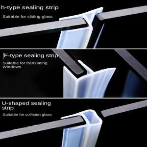 유리 밀봉 스트립 hFU 모양 실리콘 샤워 스크린 씰 슬라이딩 고무 6-12mm 도어 창문 욕실 2.55M