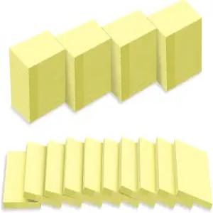 (50개의 패드) 스티커 메모 1.5x2 패드 재활용 가능 셀프 스틱 가정 사무실 노트북(노란색)에 쉽게 게시할