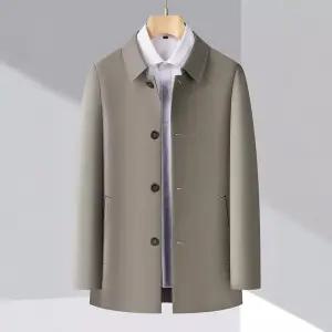 남성 유행각 바람막이 점퍼 고급 봄가을 누에고치 자켓 캐주얼 노라인 논스톱 트렌치코트 OOTD3