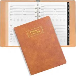 크리스마스 카드 선물 추적기용 알파벳 탭이 있는 리필 가능한 주소록 하드커버 전화번호부 384 연락처록