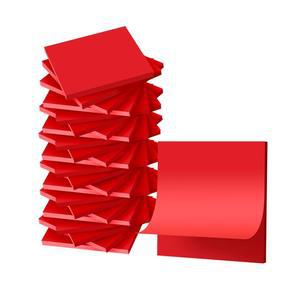 (패드 24개) 스티커 노트 7.6 x 7.6cm(3 3인치), 셀프 스틱 패드 밝은 색상 메모, 재활용 가능, 가정, 사무실, 노트북용으로 쉬운 게시 (레드)