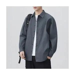 록쉬블몰 남성 솔리드 셔츠 봄가을 빈티지 야상 캐주얼 HO3