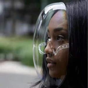 2pcs 투명한 전면 보호 마스크 스플래시 방지 안개 방지 얼굴 방패 안경 방진 통기성 고글을 통해 보는