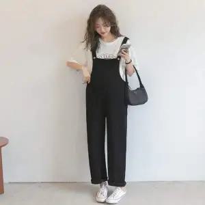 [에이치플러스몰]캐주얼 임산부 멜빵 바지 와이드 팬츠 임부복 임산부의류