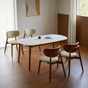 베스트리빙 스칸디 노부 12T 포세린 세라믹 4인(1400) 식탁세트/의자 4개