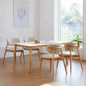 베스트리빙 스칸디 노아 12T 포세린 세라믹 4인(1600) 사각/타원 식탁세트/의자 4개