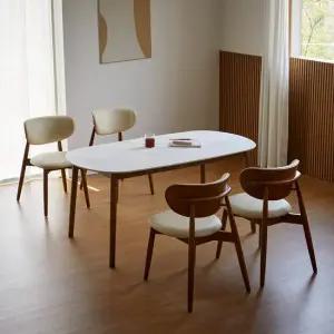 베스트리빙 스칸디 노부 12T 타원형 세라믹 4인(1600) 식탁세트/의자 4개