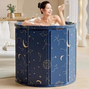 접이식 성인 욕조 두꺼운 단열 휴대용 원형 확대형 목욕통 가정용 스파 버킷