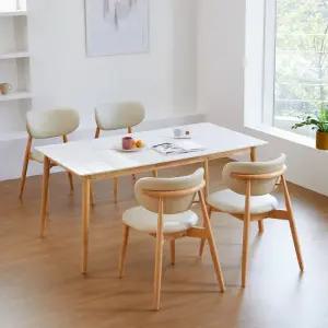 베스트리빙 스칸디 노아 12T 포세린 세라믹 4인(1400) 사각 식탁세트/의자 4개