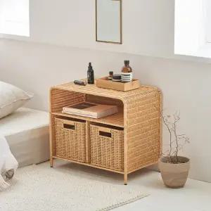 [무료배송] 이노센트 라니 PP라탄 1단 와이드 수납장 i106094