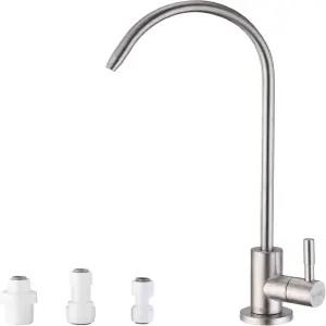 식수 수도꼭지 RO SUS304 스테인리스 정수 주방 바 싱크대 구스넥 브러시드 니켈용 역삼투압