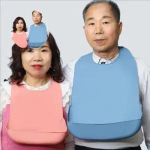 방수 턱받이 성인용 식사용 요양 세척 어르신 실리콘