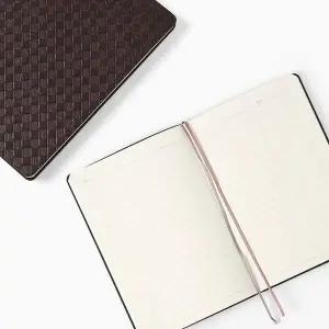 [셀러에이드]클래식 유선 노트 B6 브라운 가죽노트 가죽수첩 수첩