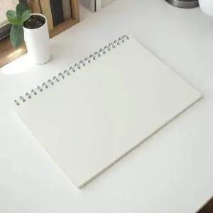 투명커버 A4 심플 무지 노트 80매 스프링 줄공책 A4노