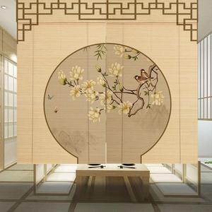 산수화 민화 롤스크린 대형 커튼 한식당 대나무 그림 스크린 전통