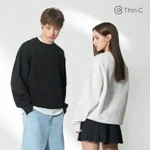 [NS홈쇼핑][띵크] 남여공용 코튼 세미오버핏 베이직 맨투맨 2종 세트[35606271]