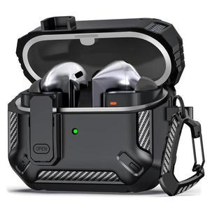 삼성 갤럭시 버즈 3 프로 버즈3 버즈 3 FE 보호 케이스 충격 방지 훅이 있는 보안 잠금 이어폰 커버