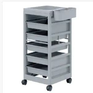 이동식 카트 플라스틱 선반형 다용도 미용실 카트 서랍 뷰티 다단형 바퀴형 수납장 공업용 이동형 작업용