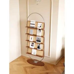 모던 아크릴 선반 북꽂이 체리우드 잡지꽂이 책진열대 디스플레이 세련된 B