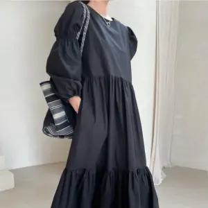 피로달 여사친 원피스 롱 가을 캐주얼 빈티지 셔링 벌룬 라운드 HO3