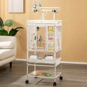 대형새장 이동식 단일 새집 이층 기본 도르래형(48.5x46x70.5cm) 앵무새장 케이