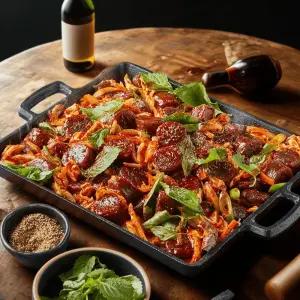 프레시지 포장마차 매콤 깻잎 순대 볶음 냉장 밀키트 2인분 캠핑포차 집들이음식