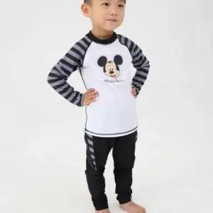 어린이실내수영복 미키마우스 남아 수영복 상의 하의 래쉬가드 세트 2P