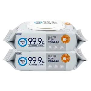 깨끗한나라 클린 손소독 티슈 캡형 60매 X 2개