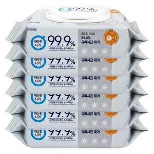 깨끗한나라 클린 손소독 티슈 캡형 60매 X 6개