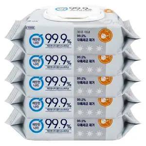 깨끗한나라 클린 손소독 티슈 캡형 60매 X 5개