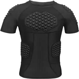 남성용 토피터 축구 패딩 셔츠 갈비뼈/가슴/어깨/등 패드가 있는 압박 갈비 보호