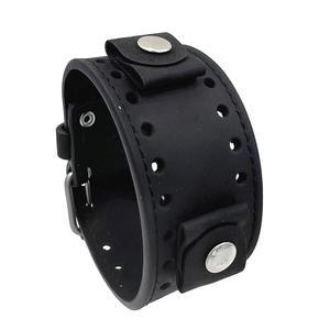 REV 크레이지 호스 가죽 스트랩 러그 폭 와이드 블랙 커프 시계줄 CHO-K 20mm - 22mm