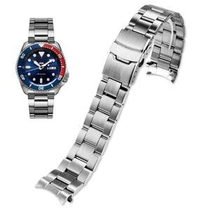 댄싱 스테인리스 스틸 시계줄 곡선형 끝 테이퍼드 18mm 19mm 20mm 22mm 24mm 유연한 금속 스마트워치 팔찌 배포 더블 플립락 버클 실버 블랙 골드