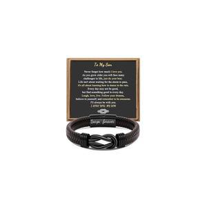 남성을 위한 선물 인피니티 팔찌 아빠 남편 남자친구 아들 손자 동생 조카 삼촌 브라운 땋은 가죽 영원히 연결된 스테인리스 스틸 러브 유 포에버 주얼리 7.5|8.5|9인치