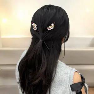 [콩심팥심]화이트 플라워 전통 나무 한복 머리장식 비녀