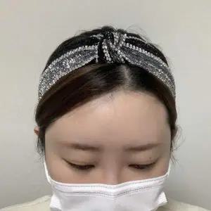 스팽글 큐빅 꼬임 와이드 헤어밴드 반다나 머리띠