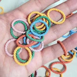 [골드스마일]미니 형광 컬러 트위스트 헤어밴드 꼬임 고무줄 머리끈 밴드