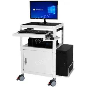 빔프로젝터 컴퓨터 거치대 선반 4륜 P97 이동식 카트 노트북 화이트