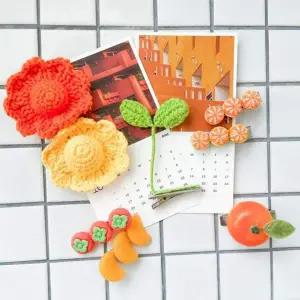 귤 모양 아기 헤어핀 미니 집게 머리삔 반려동물 악세사리