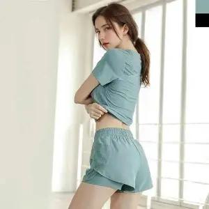 [셀러에이드]TBZ KAA 9002 여자 에어 라이트 반팔 3부 쇼츠 세트-속바지내장형